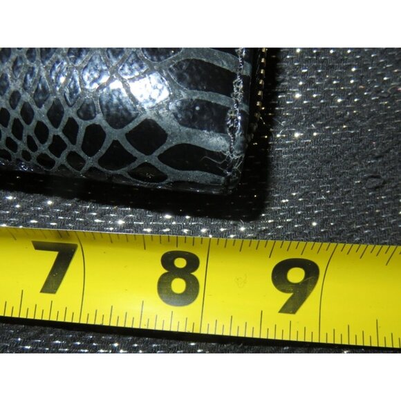 Michael Kors Jet Set Black Python Embossed Leather Zip Around Long Wallet - Picture 8 of 9